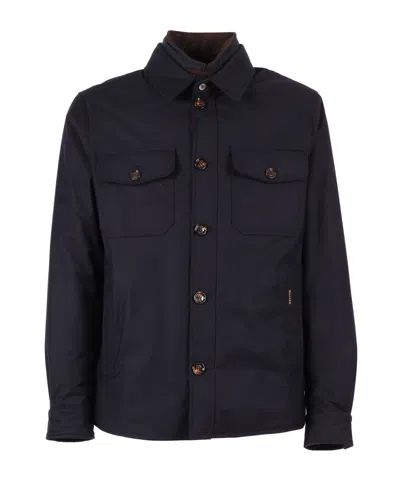 MOORER DUINO BUTTON-FASTENING SHIRT JACKET