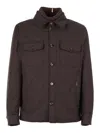 Moorer Classic Brown Button-up Jacket With Structured Collar In Brown