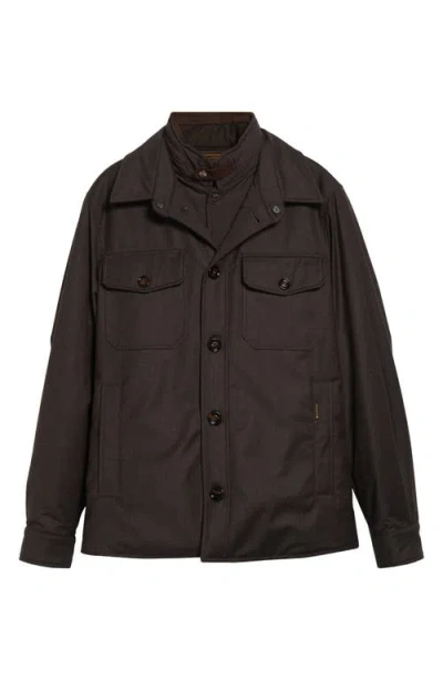 Moorer Duino Waterproof Virgin Wool & Cashmere Jacket In Brown