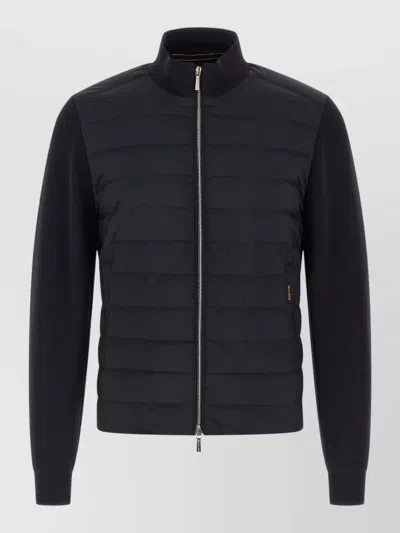 Moorer Duncan Quilted Jacket Long Sleeves Collar In Black