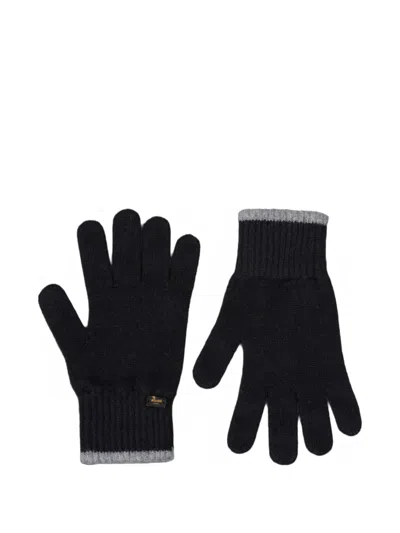 Moorer Easton Ribbed Gloves In Black