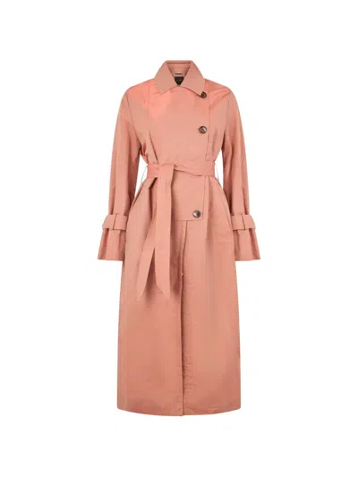 Moorer Edith-p Double-breasted Trench Coat In Brown
