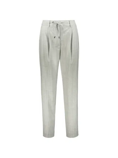 Moorer Elasticated-waist Drawstring Trousers In Gray
