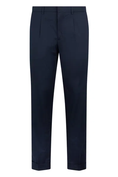 Moorer Elegant And Classic Trousers Made Of Refined Fabric In Dark Blue Colour.