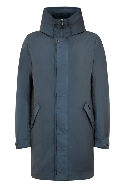 Moorer Elegant And Functional Dark Gray Parka In Blue