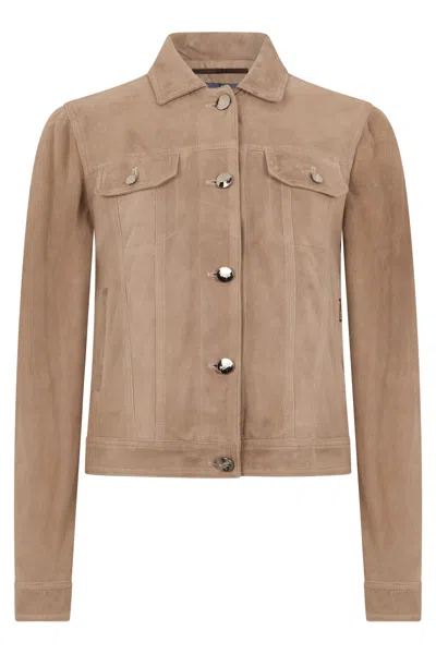 Moorer Elegant Beige Jacket With Classic Collar In Multi