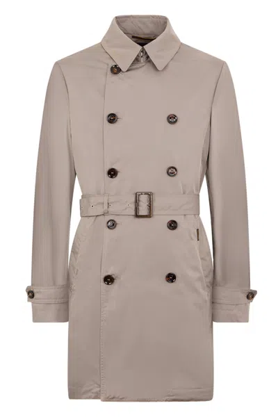 Moorer Elegant Beige Trench Coat With Adjustable Belt. In Brown