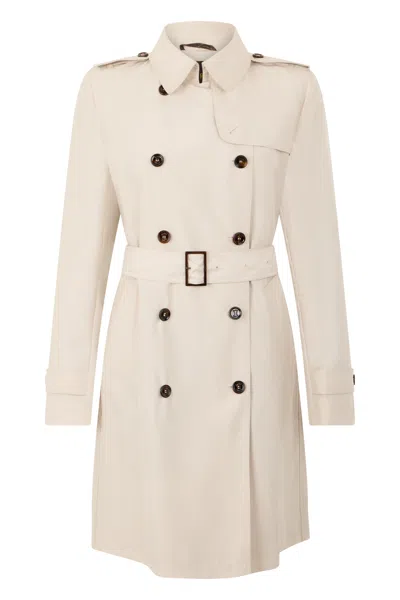 Moorer Elegant Beige Trench With Belt And Buttons In Sand