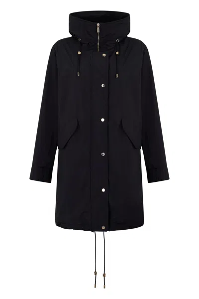 Moorer Elegant Black Winter Parka With Hood