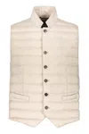 Moorer Elegant Lightweight Cream-colored Padded Vest In Neutral