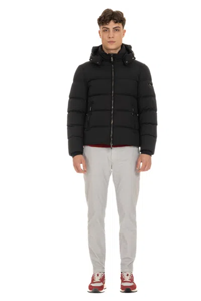 Moorer Matte Nylon Down Jacket Mod. Brett-skt In Black