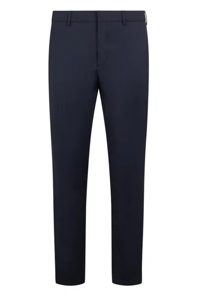 Moorer Elegant Slim Fit Lightweight Versatile Trousers In Blue