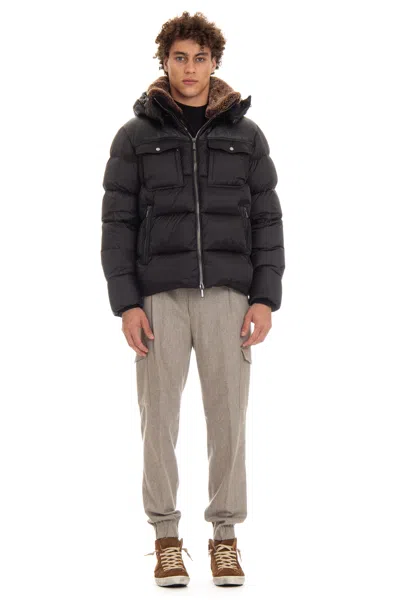 Moorer Elegant Wool Blend Overcoat For Men In Black
