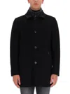 Moorer Elegant Wool-cashmere Blend Trench Coat For Men In Black