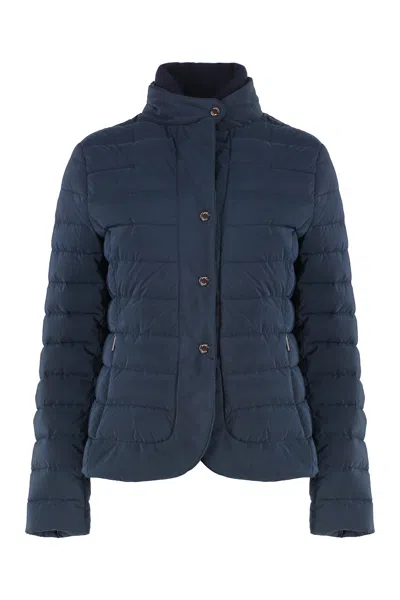 Moorer Elene Snap Button Fastening Down Jacket In Blue