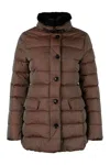 Moorer Eletta Techno Fabric Down Jacket In Mud