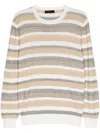 Moorer Elmer-rha Striped Jumper In Neutrals