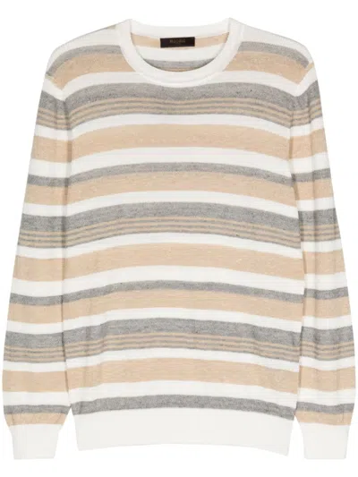 Moorer Elmer-rha Striped Jumper In Neutrals