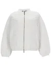 Moorer Zip-up Quilted Jacket In White