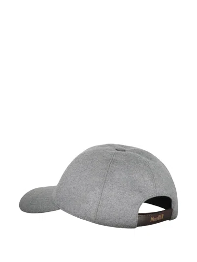 Moorer Embroidered Cap In Gray
