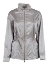 Moorer Eolia Hc Shiny Drawstring Jacket In Gray