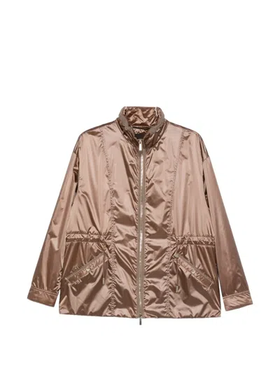 Moorer Eolia Zip-fastening Jacket In Brown