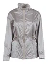 Moorer Eolia Hc Shiny Drawstring Jacket In Gray