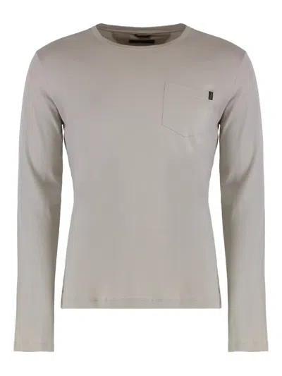 Moorer Eric-gcw Chest-pocket T-shirt In Neutral
