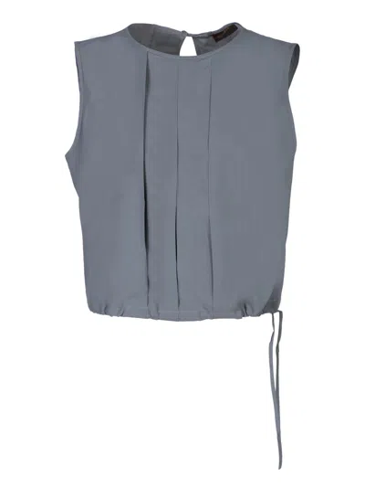 MOORER MOORER ERVISA LINEN TOP IN GREY