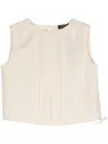 Moorer Ervisa-wfc Pleated Tank Top In Neutrals