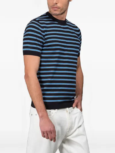 Moorer Esmund Short-sleeve Sweater In Blue