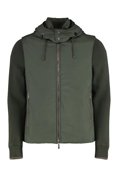 Moorer Evan Hooded Windbreaker In Green