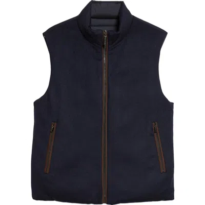 Moorer Falieri Wool Blend Vest In Blue Grey