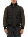 Moorer Quilted High Collar Jacket With Front Pockets