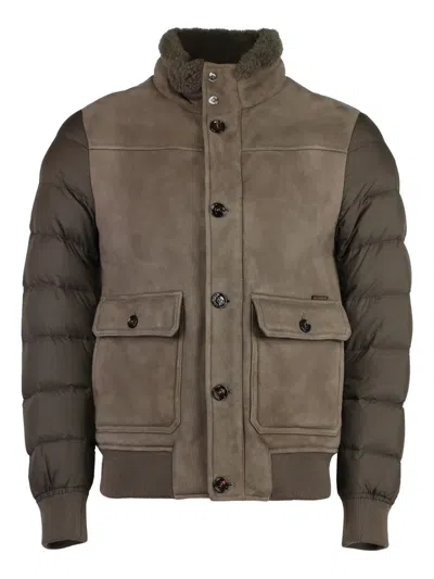 Moorer Fantoni Padded Jacket In Brown