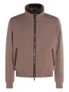 Moorer Casual Jacket With Fur Collar And Ribbed Finish