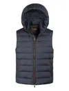 Moorer Febo-s3c Hooded Zip Vest In Blue