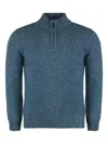 Moorer Fedro Wool Blend Turtleneck Sweater In Blue