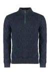 Moorer Fedro Turtleneck Wool Pullover In Blue