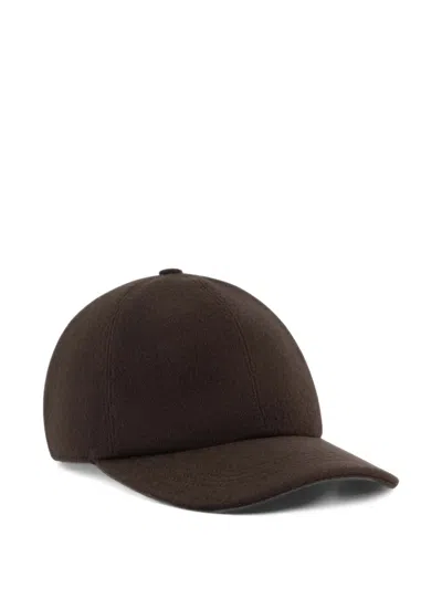 Moorer Felt Baseball Cap In Brown
