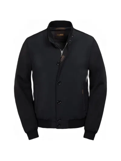 Moorer Fidani-jkr Buttoned Bomber Jacket In Blue