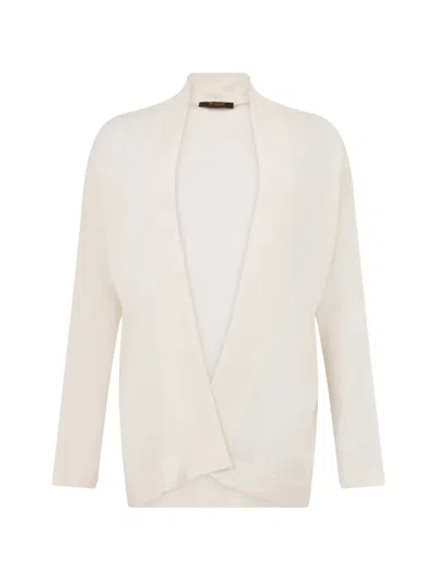 Moorer Fine-knit Open-front Sweater In Neutral