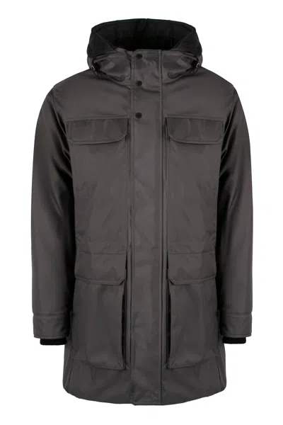 Moorer Fineo Technical Fabric Parka In Black
