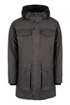 Moorer Fineo Technical Fabric Parka In Grey