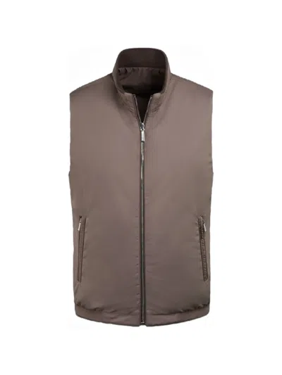 Moorer Fioresi-wk Reversible Zip-fastening Gilet In Neutral