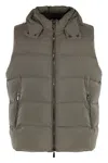 Moorer Quilted Hooded Waistcoat In Green