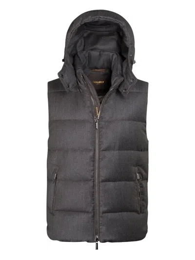 Moorer Fire-ff Hooded Zip Jacket In Blue