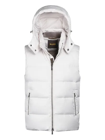 Moorer Fire Hooded Gilet In White