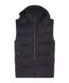 Moorer Hooded Padded Jackets With Side Zip Pockets In Blue