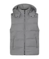 Moorer Hooded Padded Down Jackets With Side Zipper Pockets In Gray